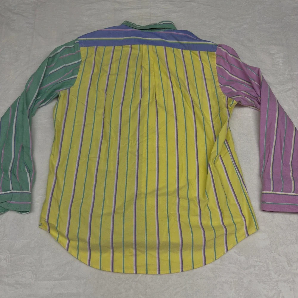 Polo Ralph Lauren Shirt Mens XL Striped Colorblock Button Down Preppy Coastal